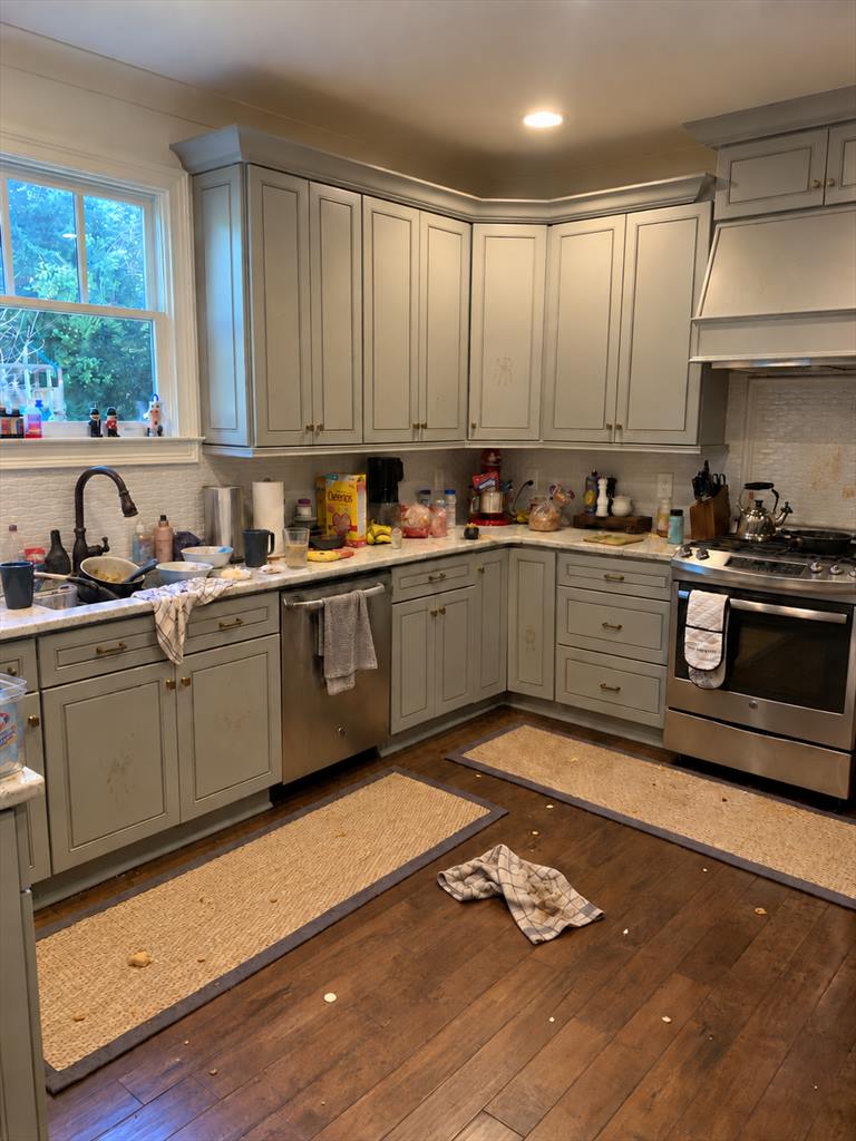 Kitchen before cleaning